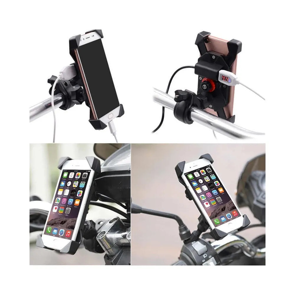Porta smartphone para moto con cargador USB