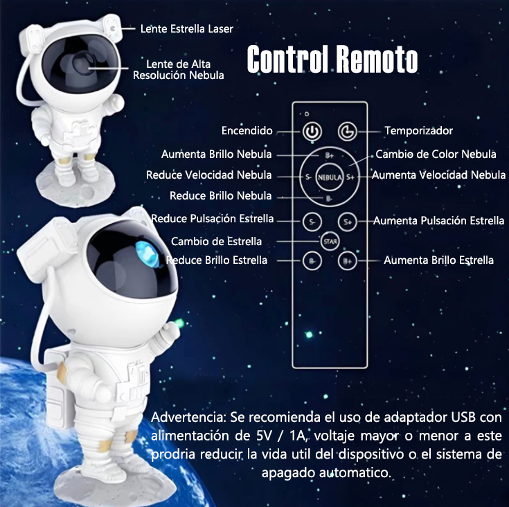 Proyector Galaxia Astronauta